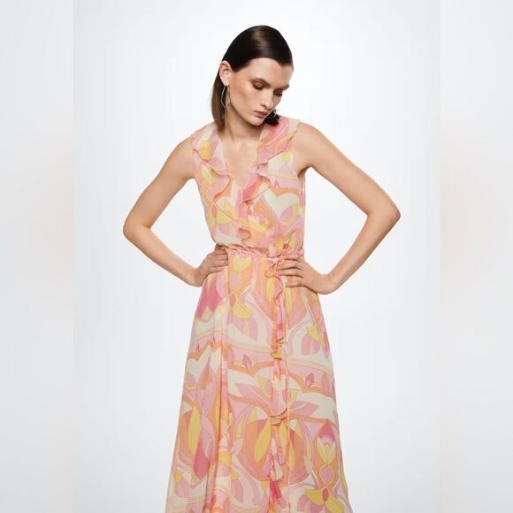 Mango Ruffled printed dress - Picture 6 of 6